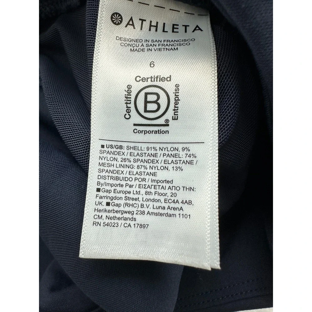 Athleta Cargo Pants Women 6 Navy Blue Headlands Hybrid Tapered Zipper Pockets